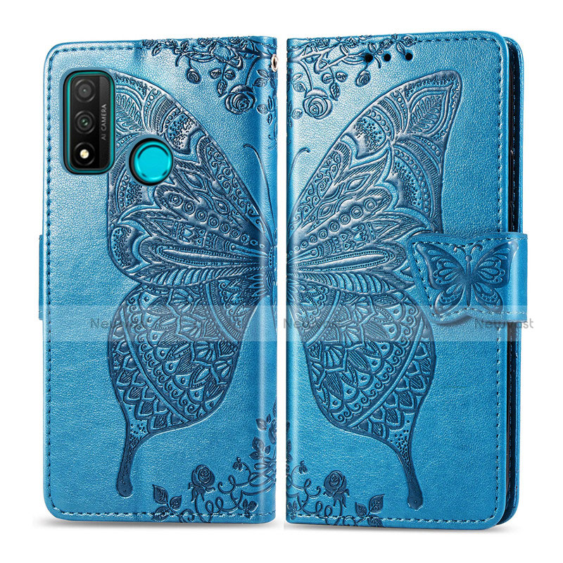 Leather Case Stands Flip Cover L04 Holder for Huawei P Smart (2020) Sky Blue