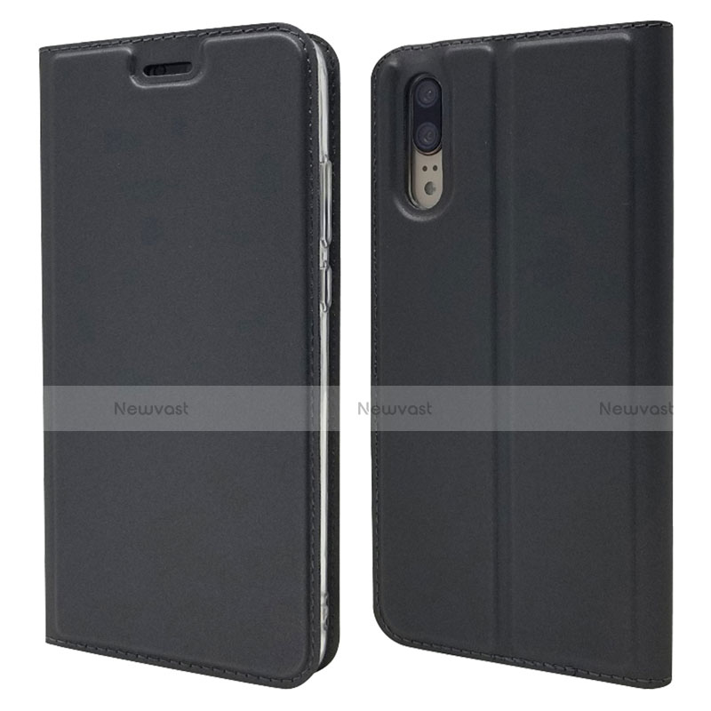 Leather Case Stands Flip Cover L04 Holder for Huawei P20 Black