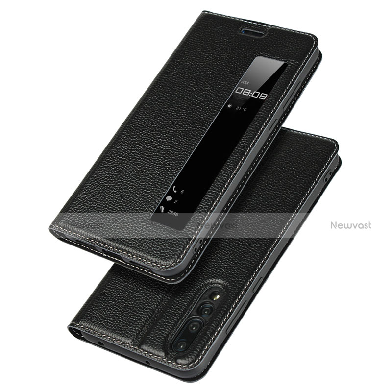 Leather Case Stands Flip Cover L04 Holder for Huawei P20 Pro Black