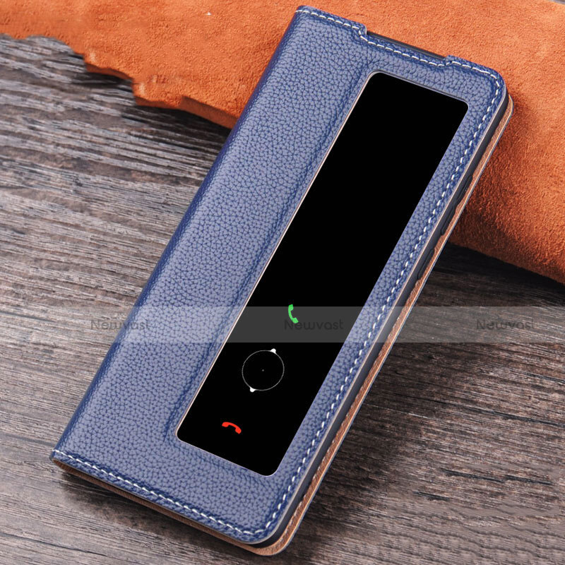 Leather Case Stands Flip Cover L04 Holder for Huawei P30 Blue