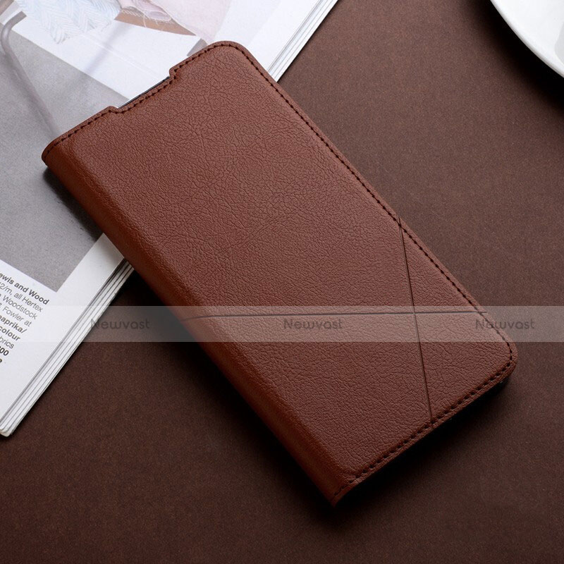 Leather Case Stands Flip Cover L04 Holder for Huawei P30 Lite Brown