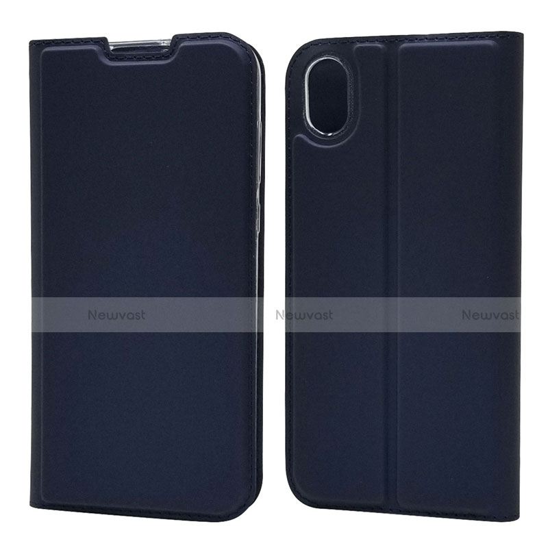 Leather Case Stands Flip Cover L04 Holder for Huawei Y5 (2019) Blue