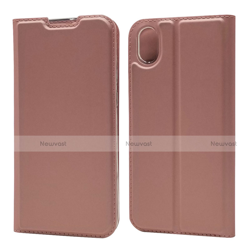 Leather Case Stands Flip Cover L04 Holder for Huawei Y5 (2019) Rose Gold