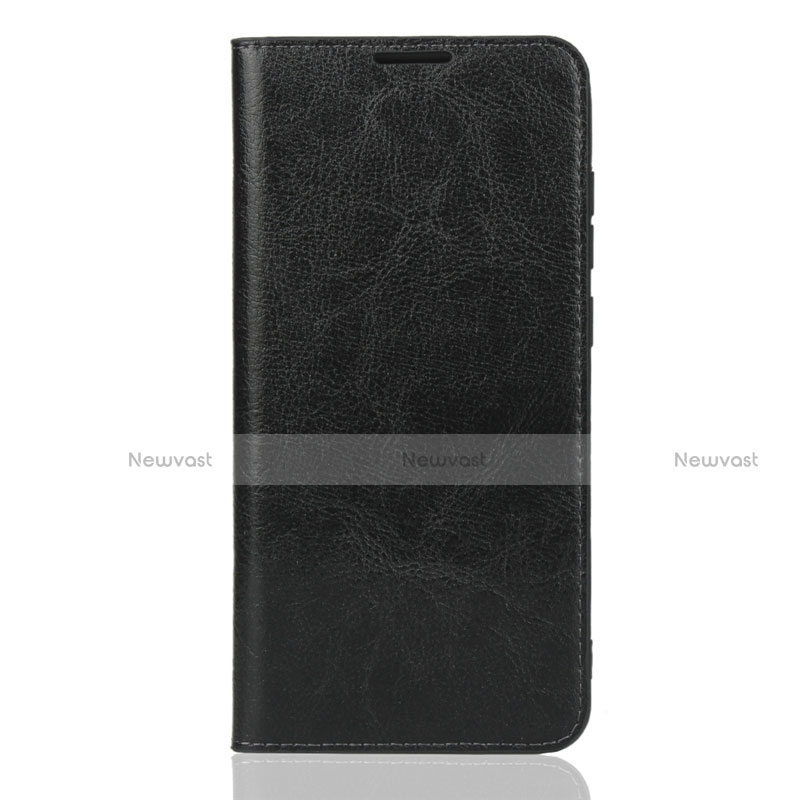 Leather Case Stands Flip Cover L04 Holder for Huawei Y7 Pro (2019) Black