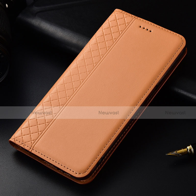 Leather Case Stands Flip Cover L04 Holder for LG V50 ThinQ 5G Orange
