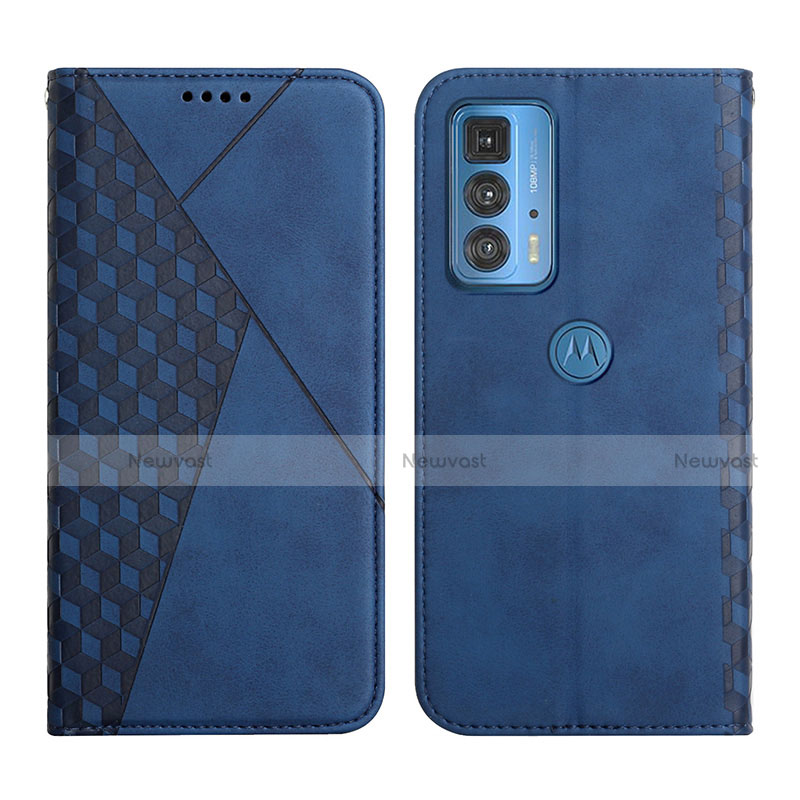 Leather Case Stands Flip Cover L04 Holder for Motorola Moto Edge 20 Pro 5G Blue