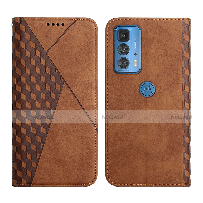 Leather Case Stands Flip Cover L04 Holder for Motorola Moto Edge S Pro 5G Brown