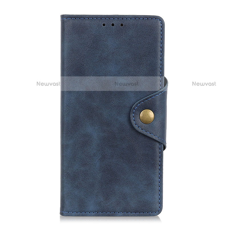 Leather Case Stands Flip Cover L04 Holder for Motorola Moto G9 Play Blue