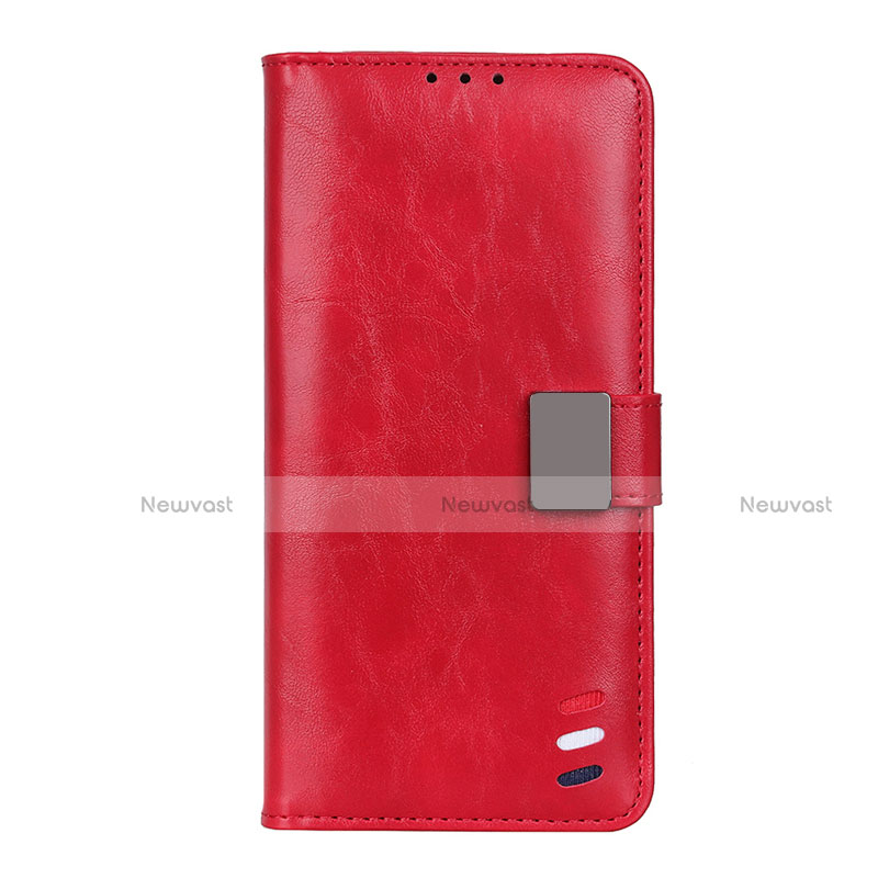 Leather Case Stands Flip Cover L04 Holder for Motorola Moto G9 Plus Red