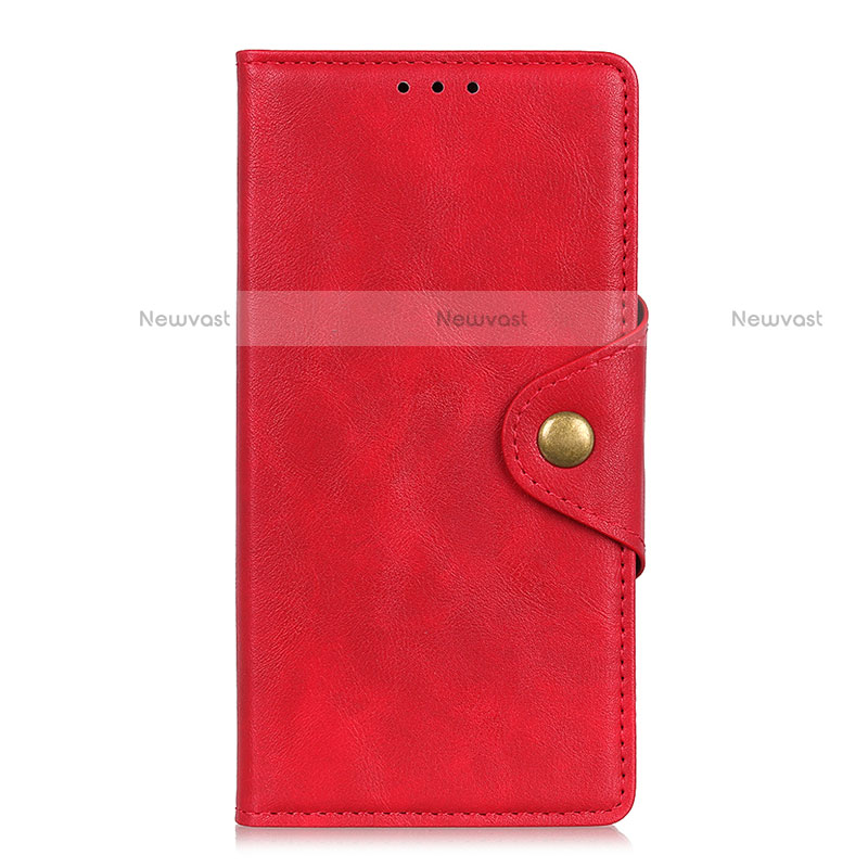 Leather Case Stands Flip Cover L04 Holder for Motorola Moto G9 Red