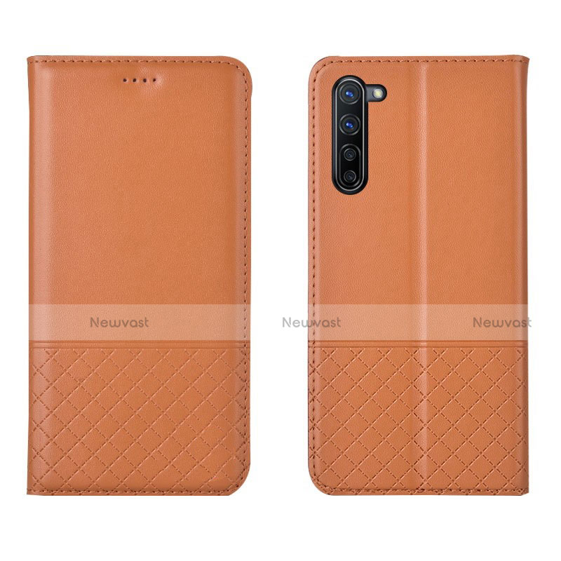 Leather Case Stands Flip Cover L04 Holder for Oppo Find X2 Lite Orange