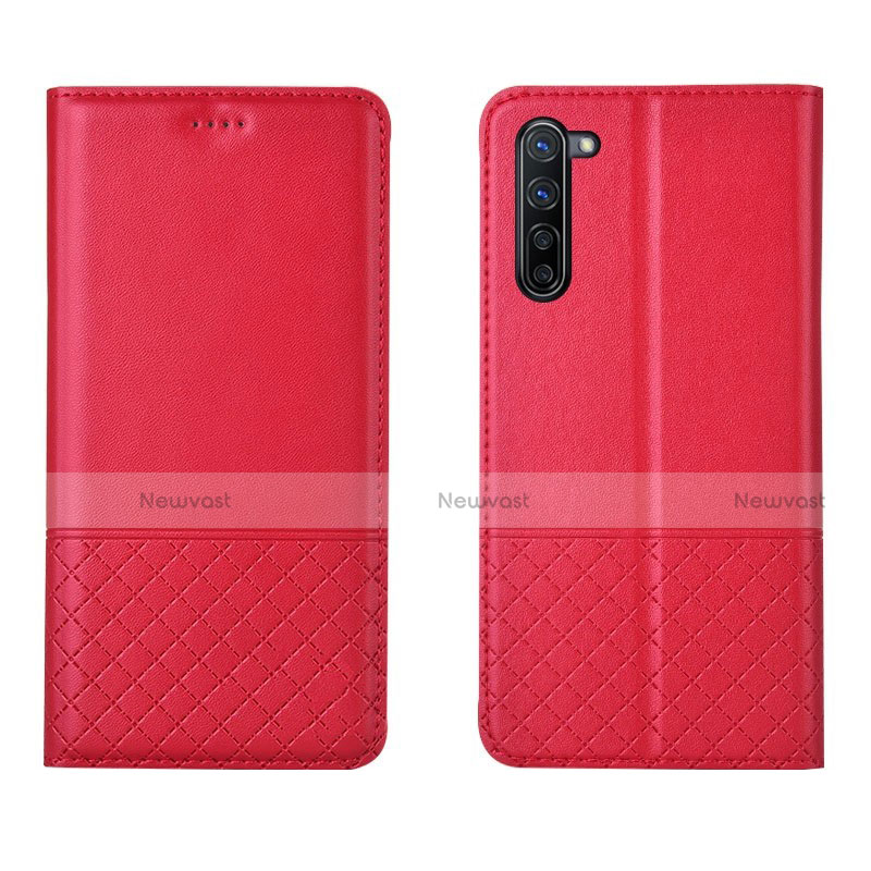 Leather Case Stands Flip Cover L04 Holder for Oppo Find X2 Lite Red