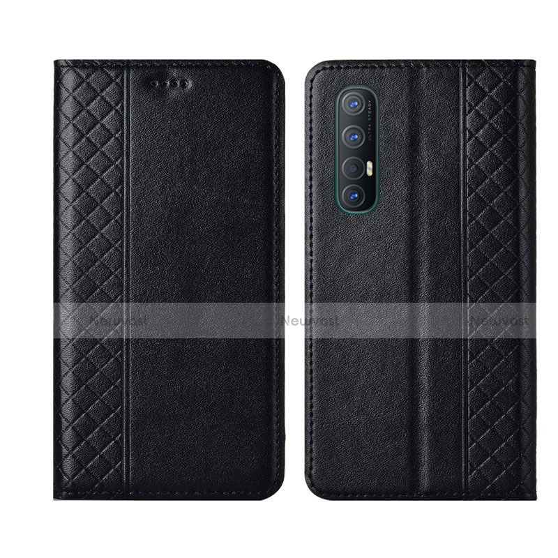 Leather Case Stands Flip Cover L04 Holder for Oppo Find X2 Neo Black