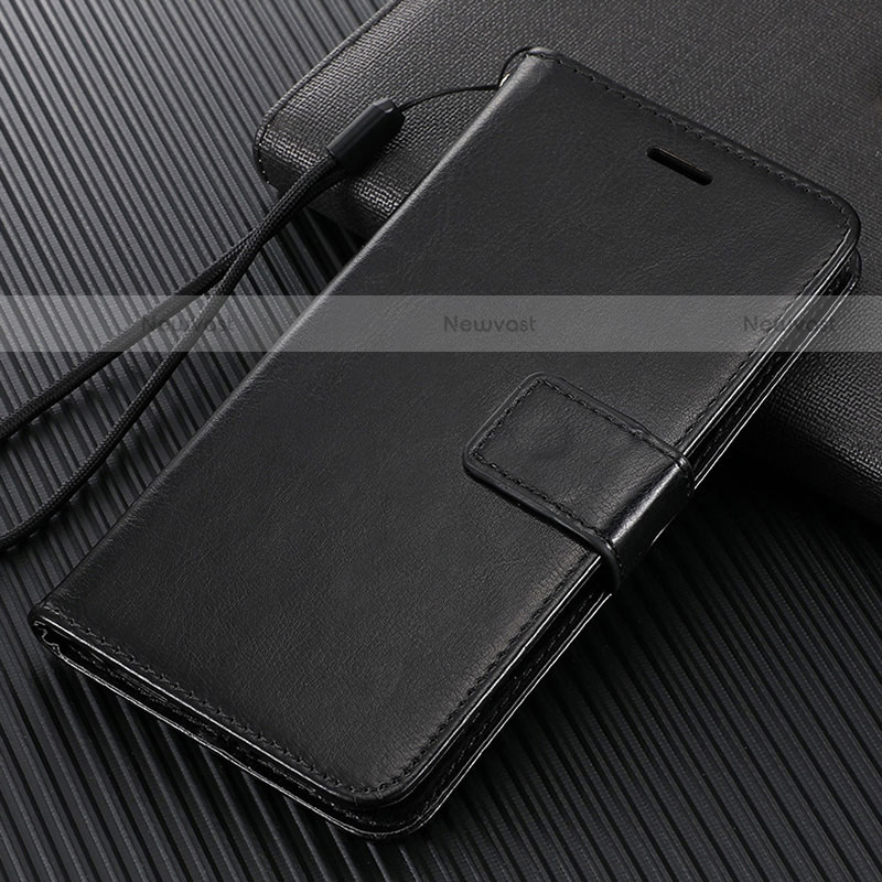 Leather Case Stands Flip Cover L04 Holder for Oppo Reno4 Z 5G Black