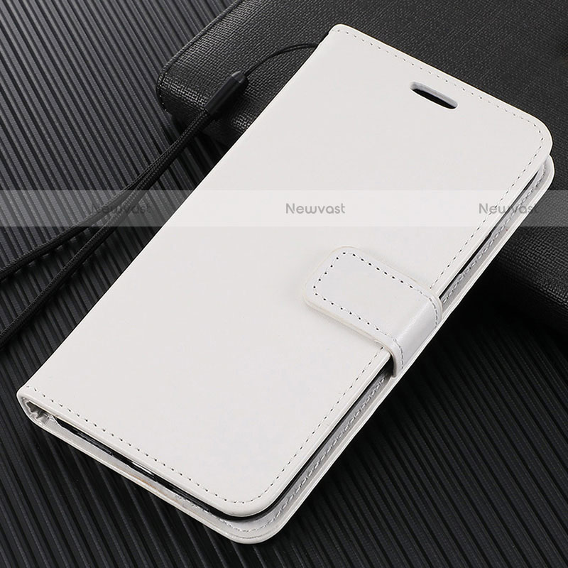 Leather Case Stands Flip Cover L04 Holder for Oppo Reno4 Z 5G White