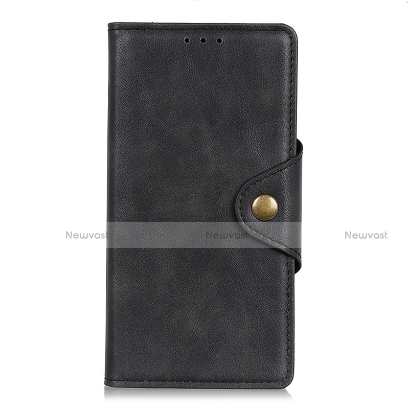 Leather Case Stands Flip Cover L04 Holder for Realme 7i Black