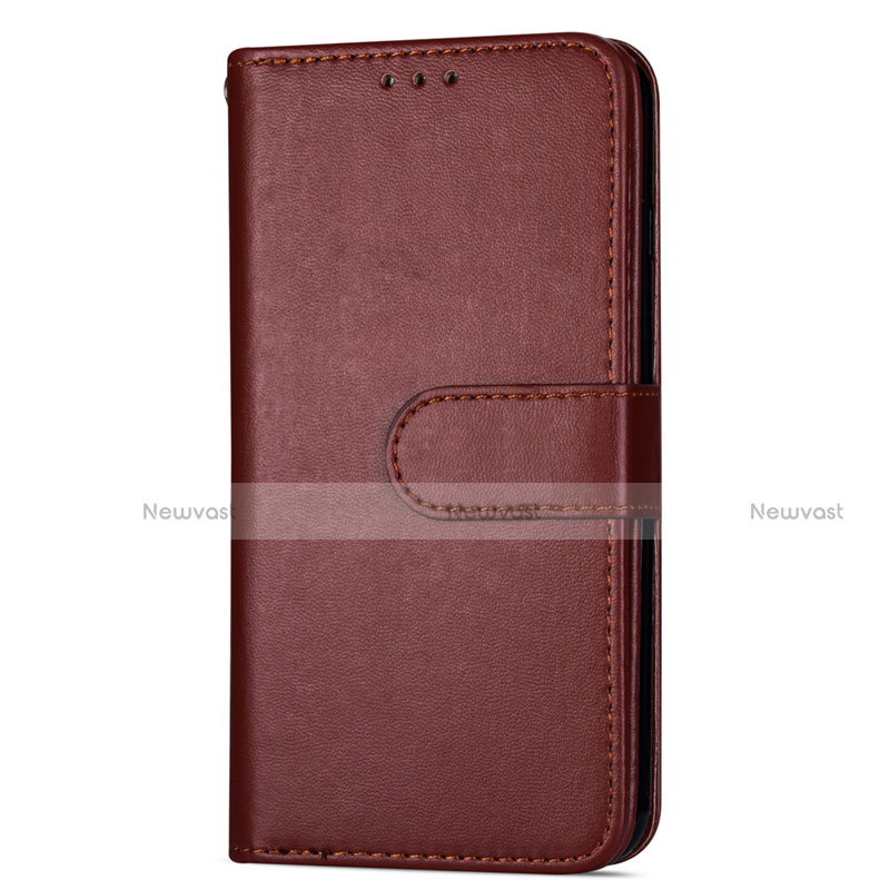 Leather Case Stands Flip Cover L04 Holder for Samsung Galaxy S20 5G Brown