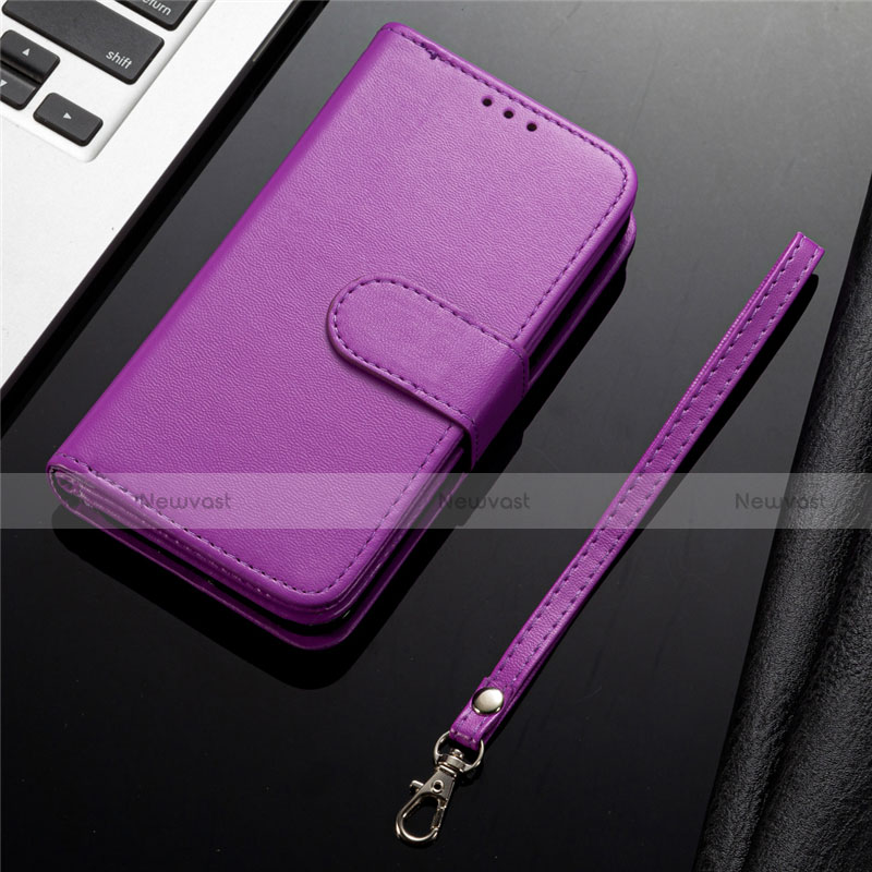 Leather Case Stands Flip Cover L04 Holder for Samsung Galaxy S20 Plus 5G Purple