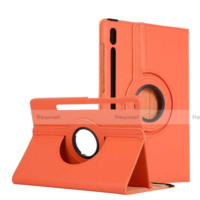 Leather Case Stands Flip Cover L04 Holder for Samsung Galaxy Tab S6 10.5 SM-T860 Orange