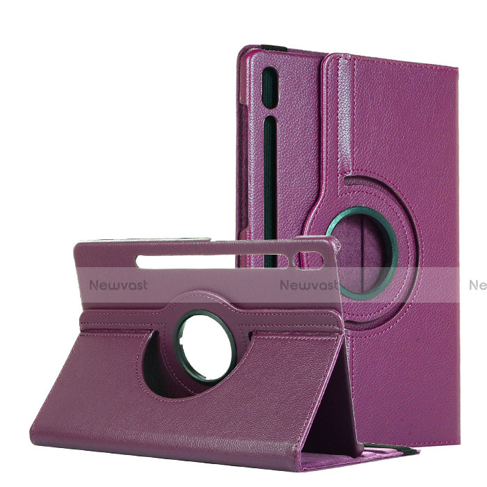 Leather Case Stands Flip Cover L04 Holder for Samsung Galaxy Tab S6 10.5 SM-T860 Purple