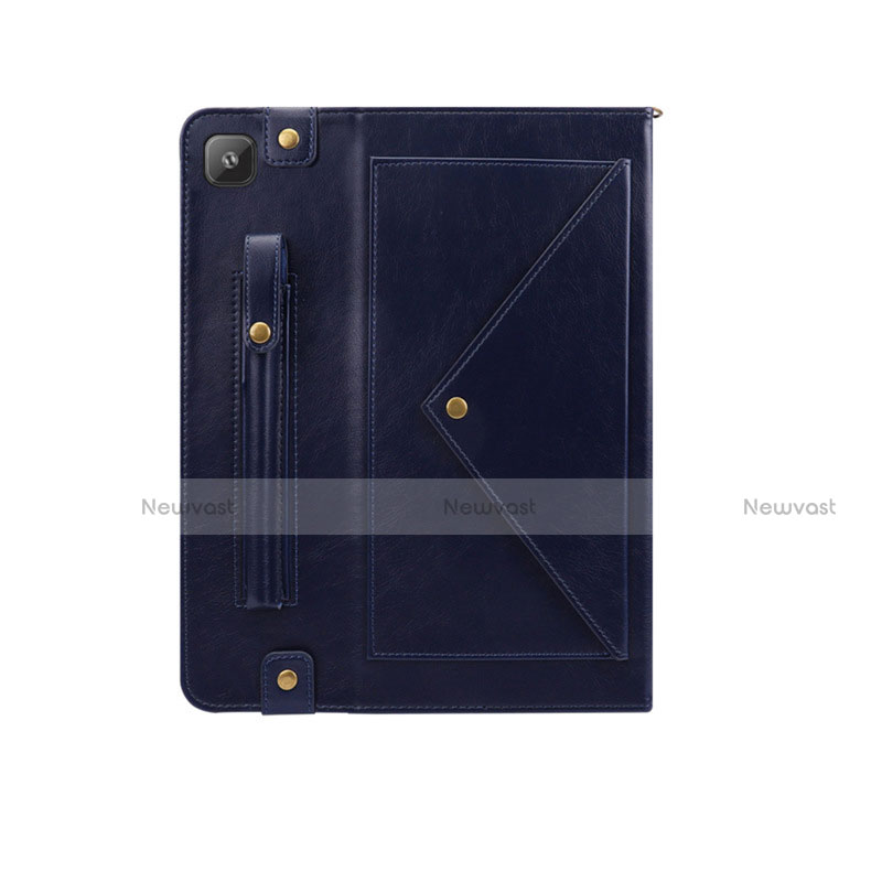 Leather Case Stands Flip Cover L04 Holder for Samsung Galaxy Tab S6 Lite 4G 10.4 SM-P615 Blue