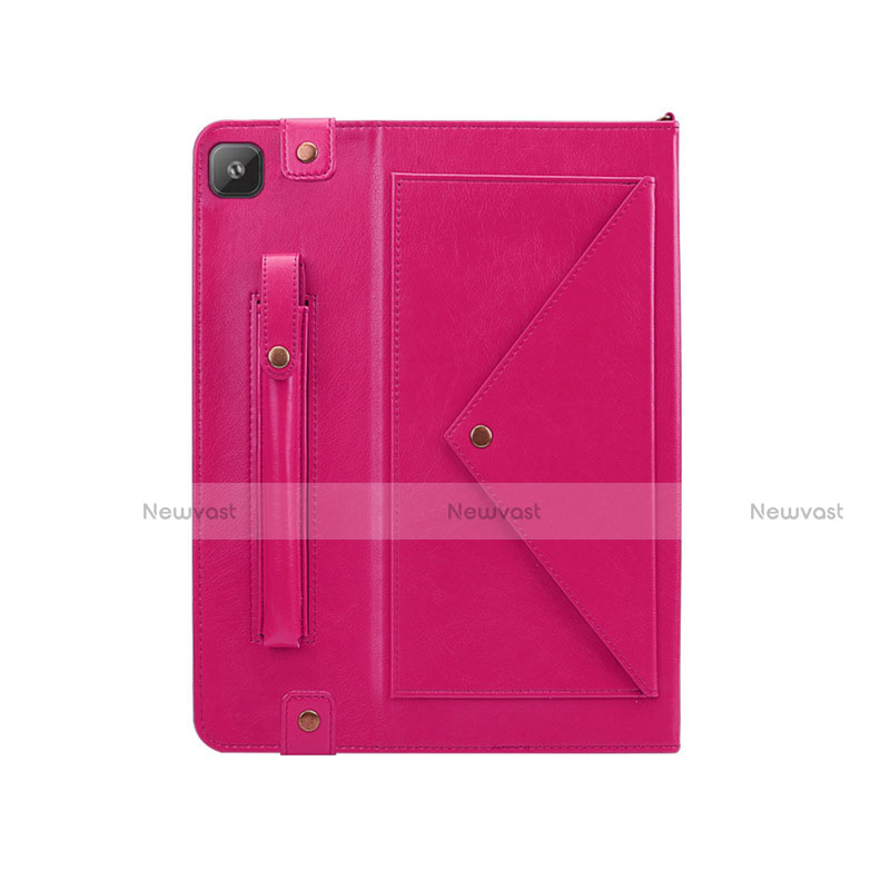 Leather Case Stands Flip Cover L04 Holder for Samsung Galaxy Tab S6 Lite 4G 10.4 SM-P615 Hot Pink