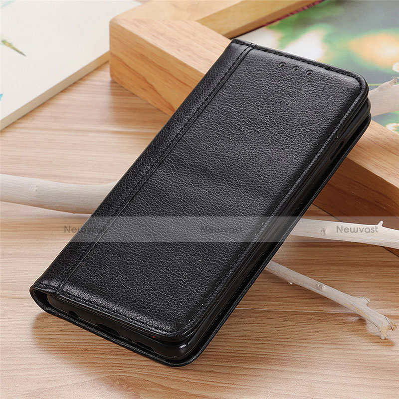 Leather Case Stands Flip Cover L04 Holder for Sharp AQUOS Sense4 Plus Black