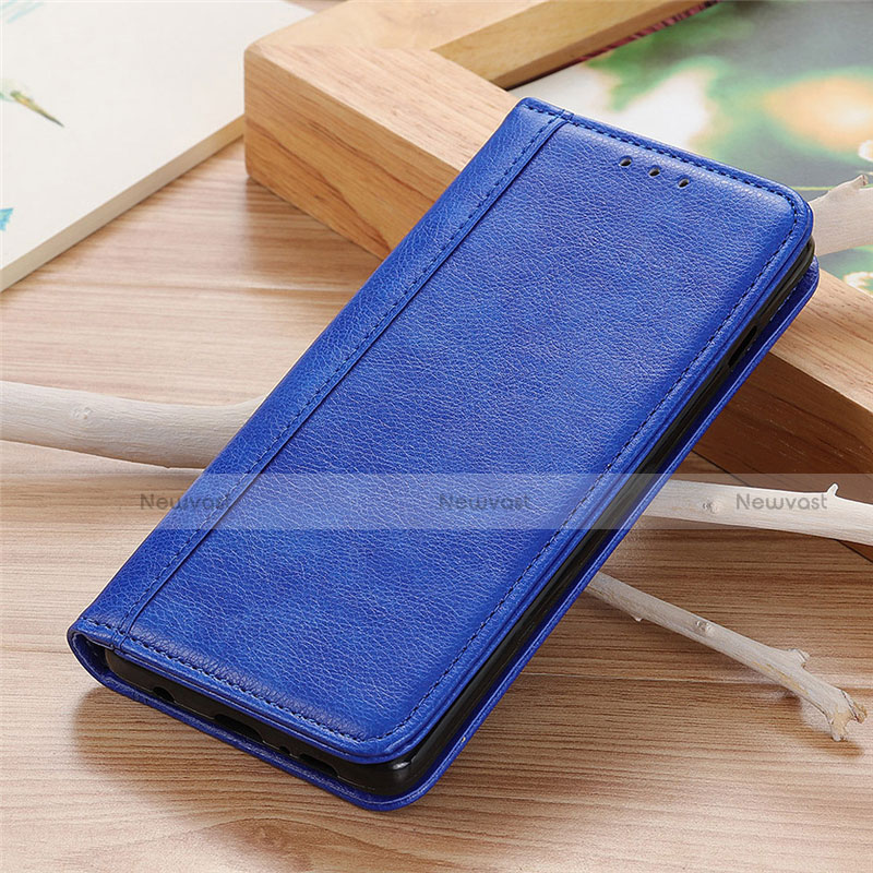Leather Case Stands Flip Cover L04 Holder for Sharp AQUOS Sense4 Plus Blue