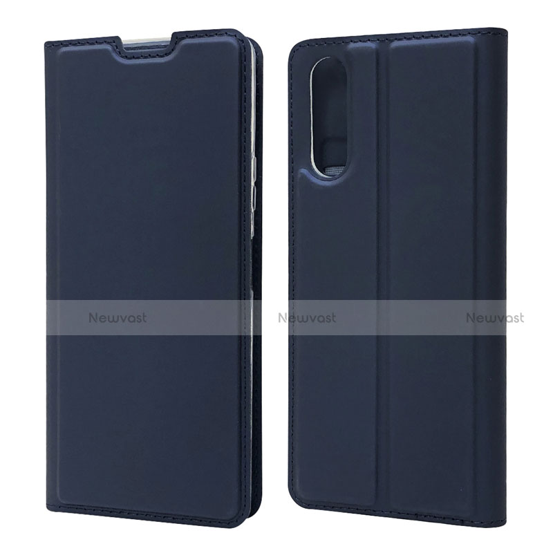 Leather Case Stands Flip Cover L04 Holder for Sony Xperia 10 II Blue