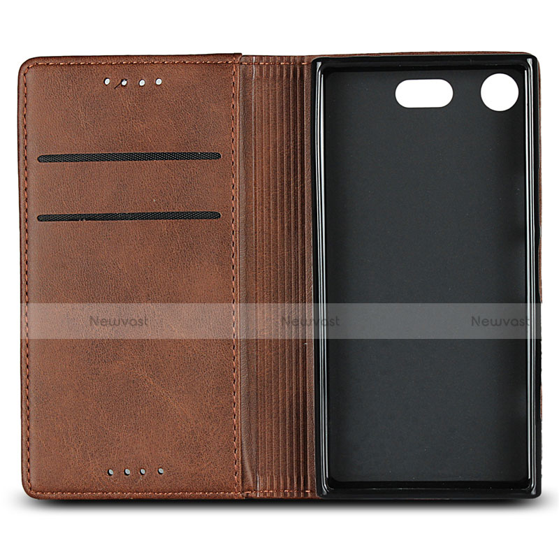 Leather Case Stands Flip Cover L04 Holder for Sony Xperia XZ1 Compact