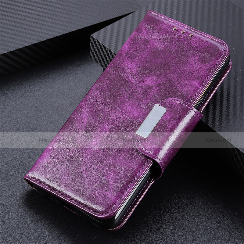 Leather Case Stands Flip Cover L04 Holder for Vivo V20 SE Purple