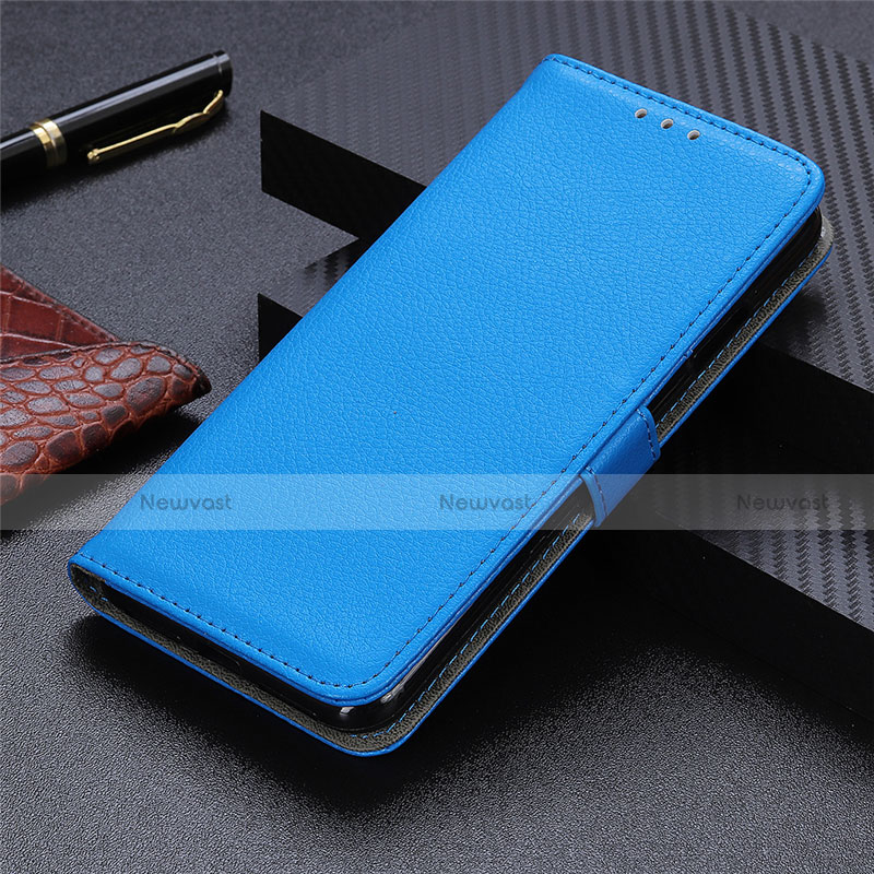 Leather Case Stands Flip Cover L04 Holder for Xiaomi Mi 10T 5G Sky Blue