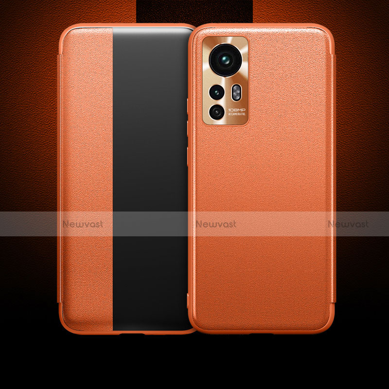Leather Case Stands Flip Cover L04 Holder for Xiaomi Mi 12 5G Orange