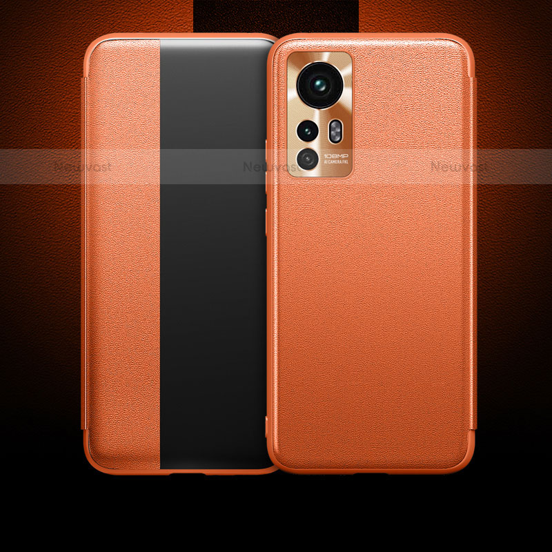 Leather Case Stands Flip Cover L04 Holder for Xiaomi Mi 12S 5G Orange