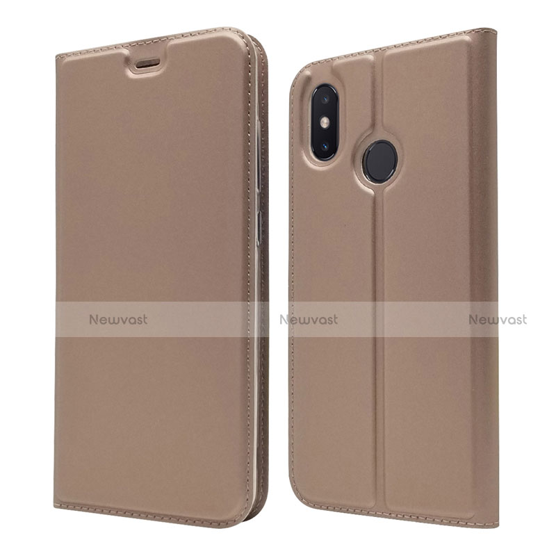 Leather Case Stands Flip Cover L04 Holder for Xiaomi Mi 8 Rose Gold