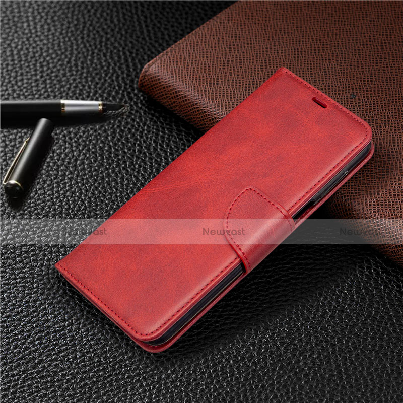 Leather Case Stands Flip Cover L04 Holder for Xiaomi Redmi Note 9 Pro Max Red
