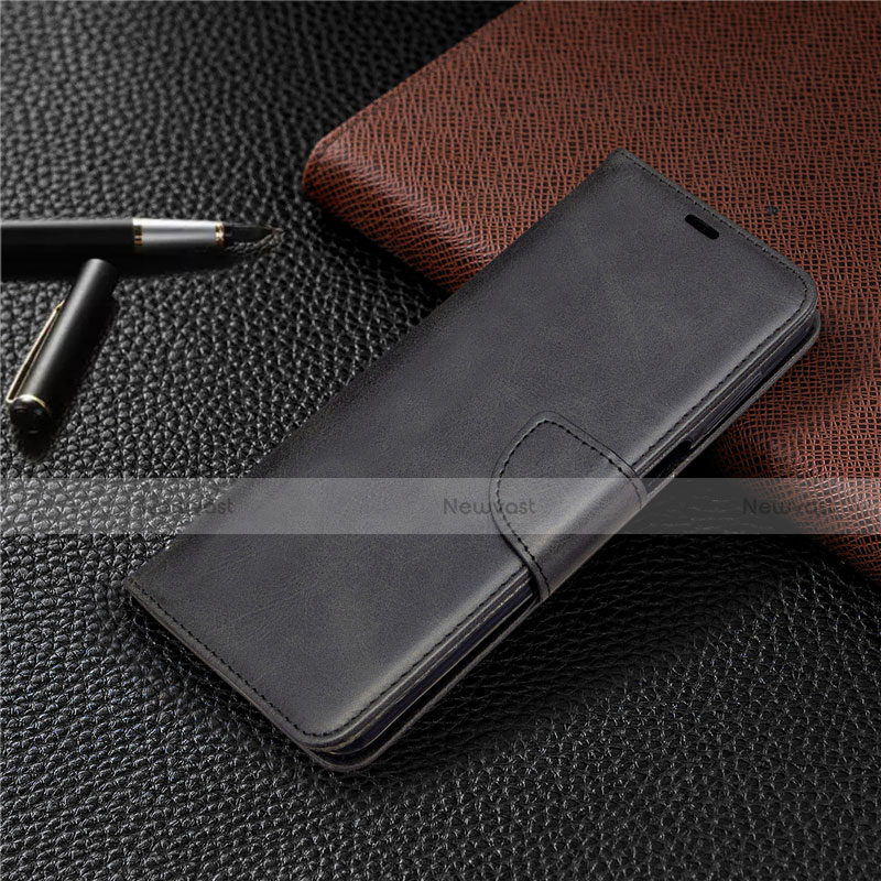Leather Case Stands Flip Cover L04 Holder for Xiaomi Redmi Note 9S Black