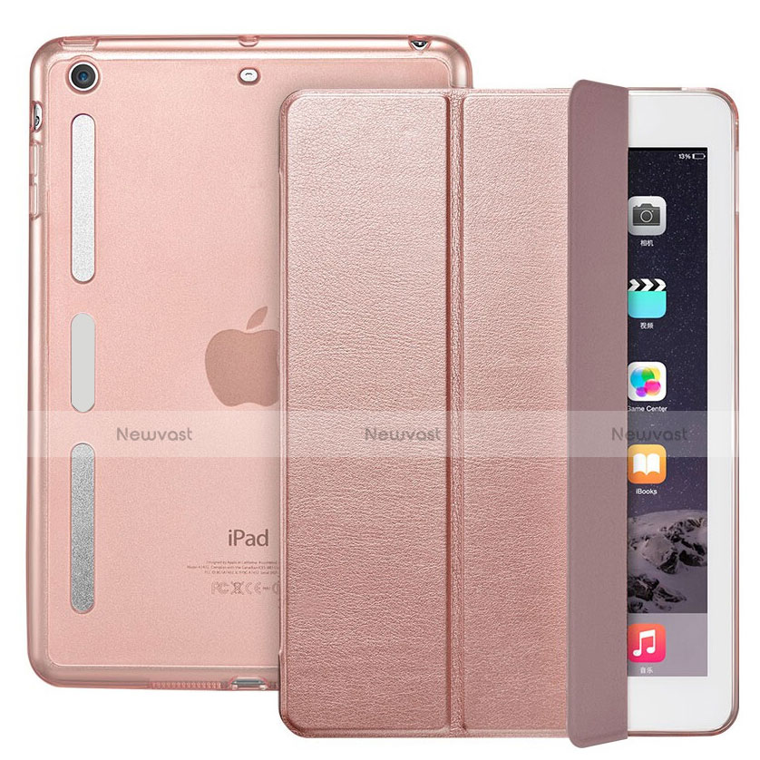 Leather Case Stands Flip Cover L05 for Apple iPad Mini 3 Rose Gold