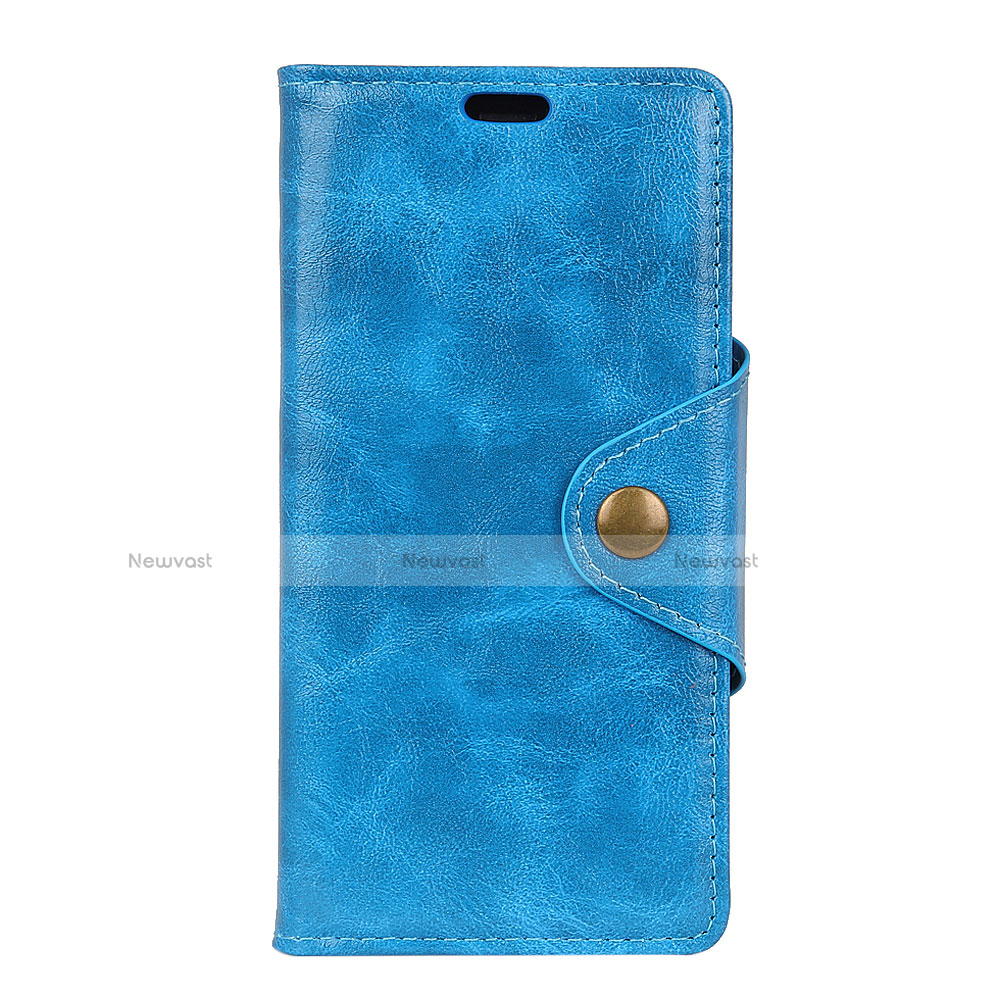 Leather Case Stands Flip Cover L05 Holder for Alcatel 5V Blue
