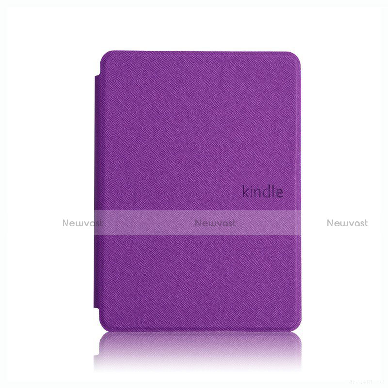 Leather Case Stands Flip Cover L05 Holder for Amazon Kindle Paperwhite 6 inch Purple