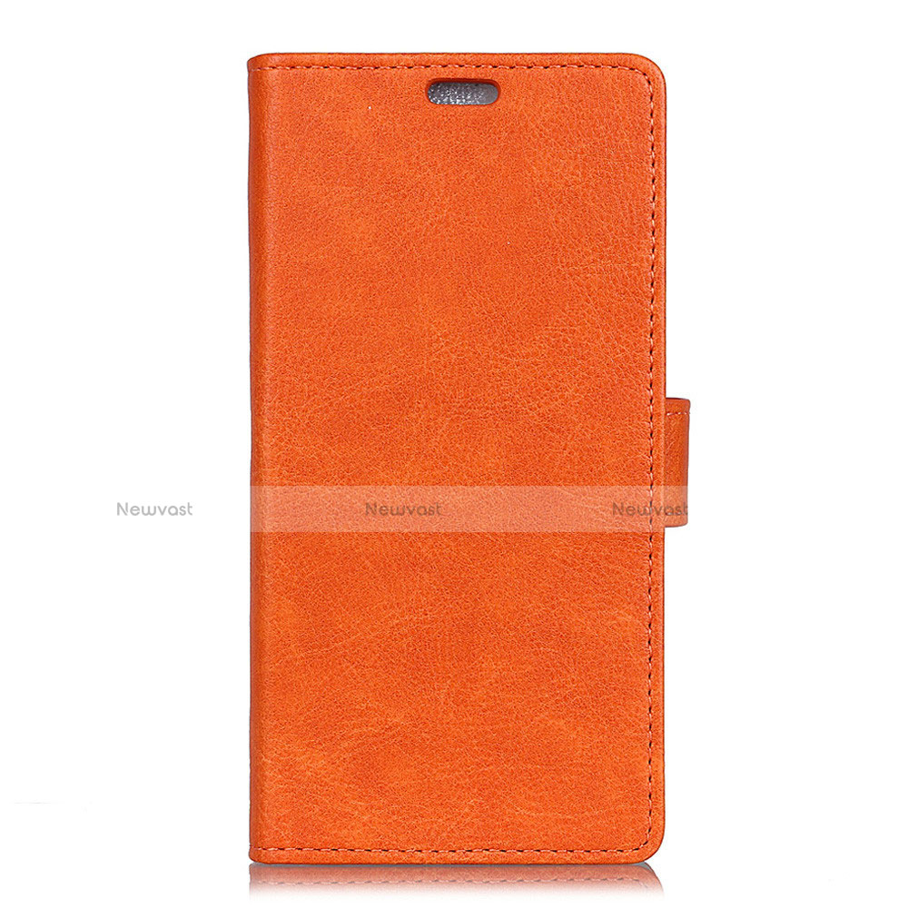 Leather Case Stands Flip Cover L05 Holder for Asus Zenfone Max Plus M1 ZB570TL Orange