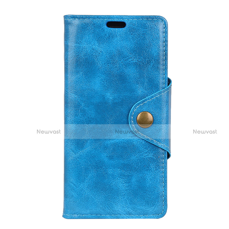 Leather Case Stands Flip Cover L05 Holder for Asus Zenfone Max Pro M2 ZB631KL Blue