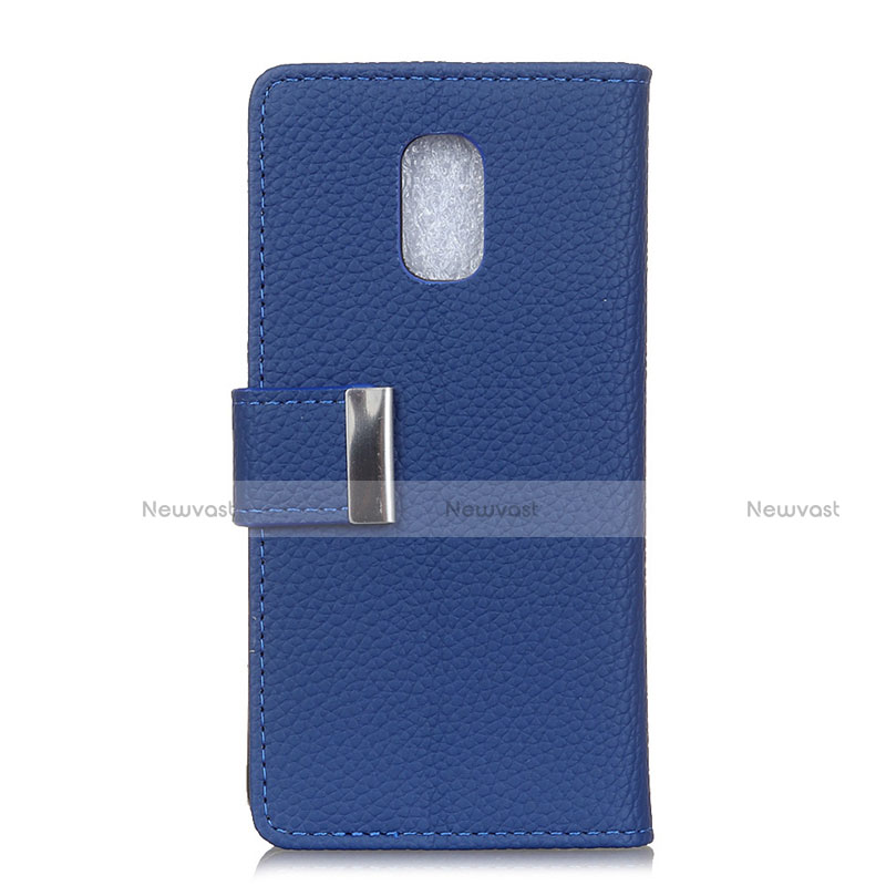 Leather Case Stands Flip Cover L05 Holder for Asus ZenFone V Live Blue