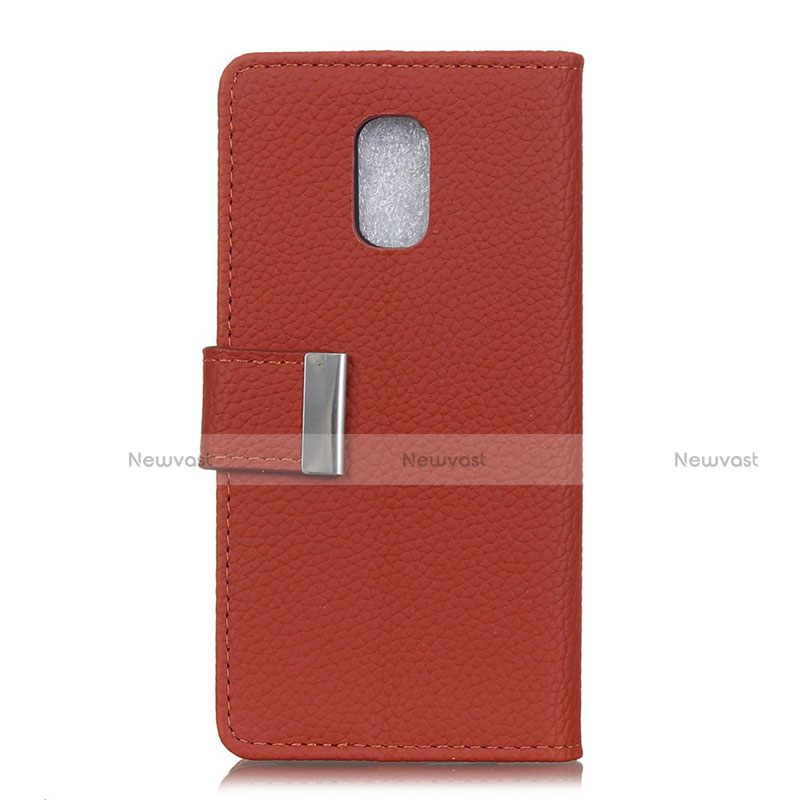 Leather Case Stands Flip Cover L05 Holder for Asus ZenFone V Live Red Wine