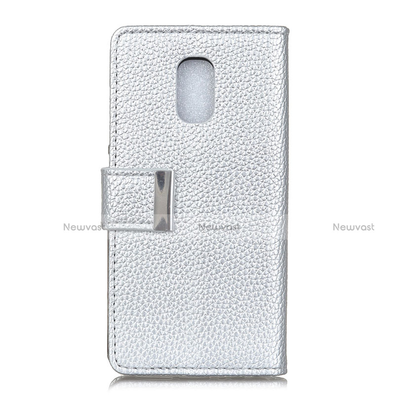 Leather Case Stands Flip Cover L05 Holder for Asus ZenFone V500KL Silver