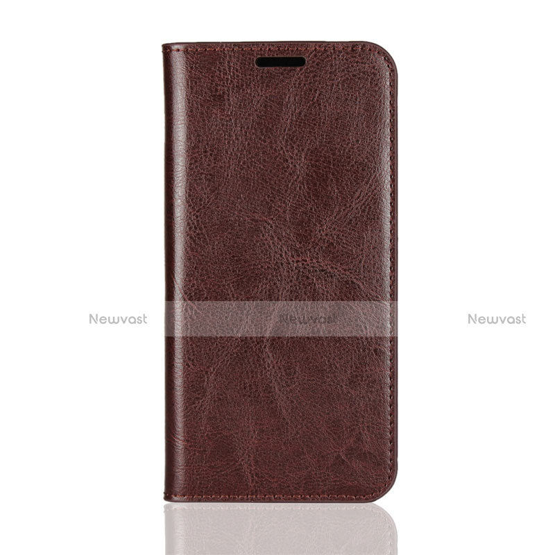 Leather Case Stands Flip Cover L05 Holder for Huawei Mate 20 Lite Brown