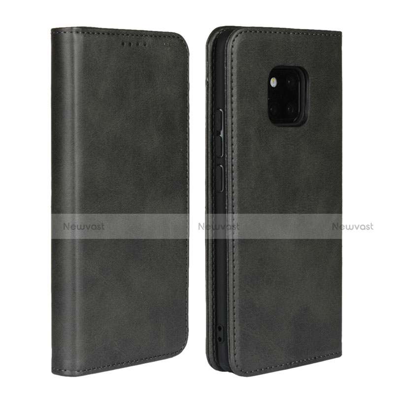 Leather Case Stands Flip Cover L05 Holder for Huawei Mate 20 Pro Black