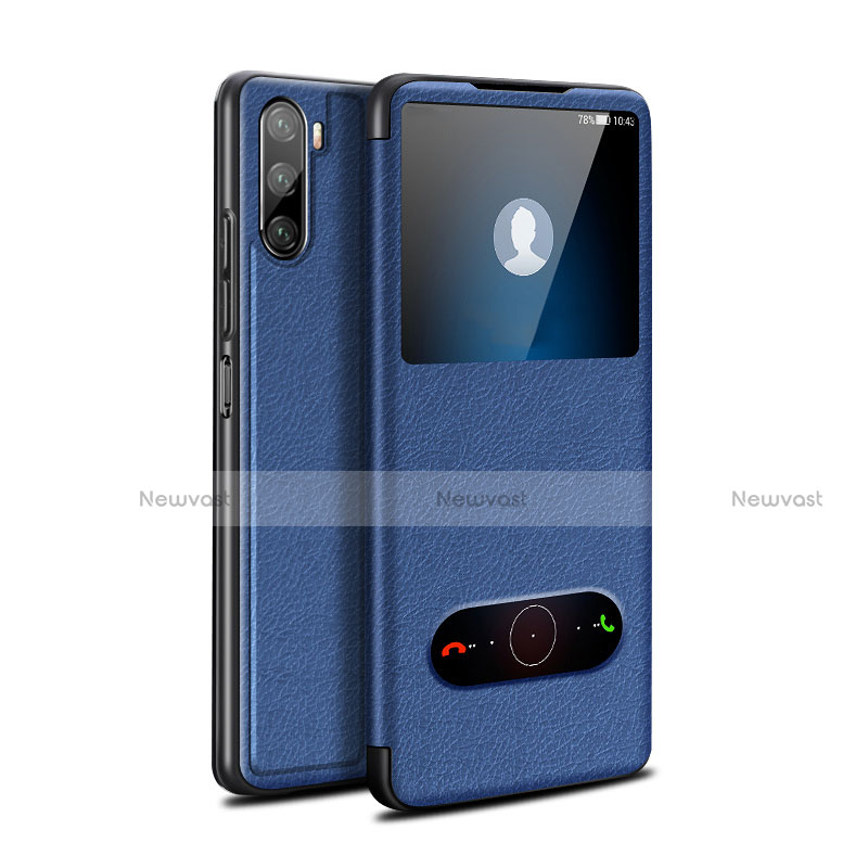 Leather Case Stands Flip Cover L05 Holder for Huawei Mate 40 Lite 5G Blue