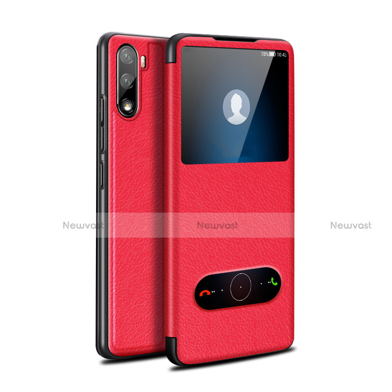Leather Case Stands Flip Cover L05 Holder for Huawei Mate 40 Lite 5G Red