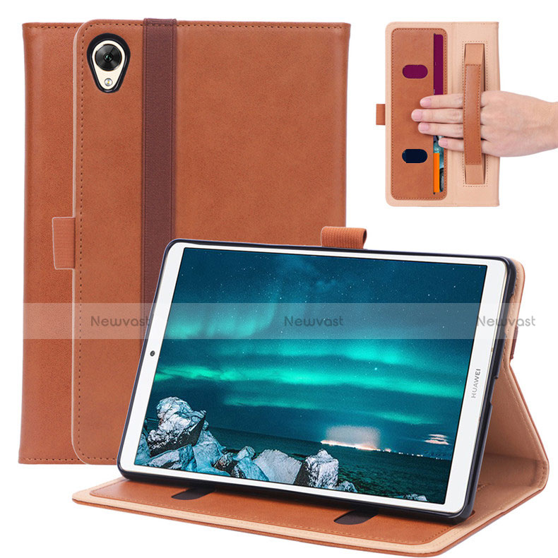 Leather Case Stands Flip Cover L05 Holder for Huawei MediaPad M6 8.4 Brown